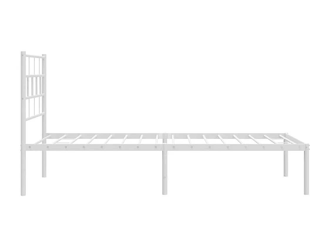 Estrutura de cama com cabeceira 75x190 cm metal branco