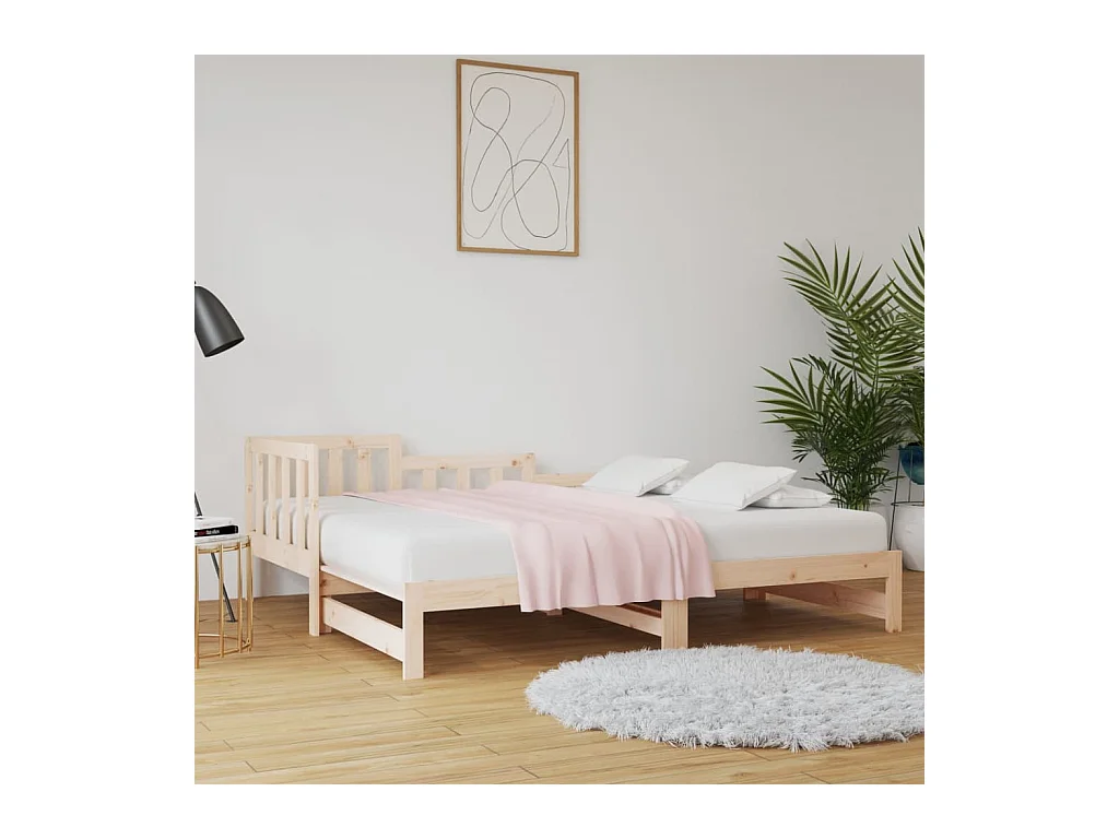Lit coulissant 2x(90x190) cm Bois de pin massif