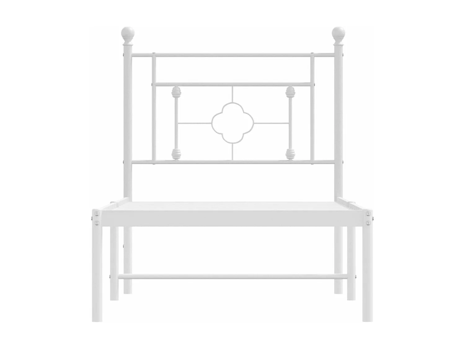 Estrutura de cama com cabeceira 75x190 cm metal branco