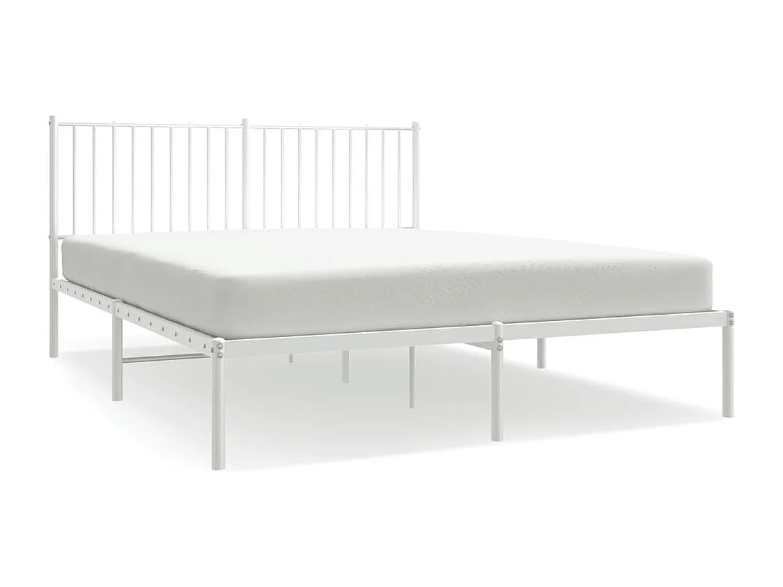 Estructura de cama con cabecero metal blanca 160x200 cm