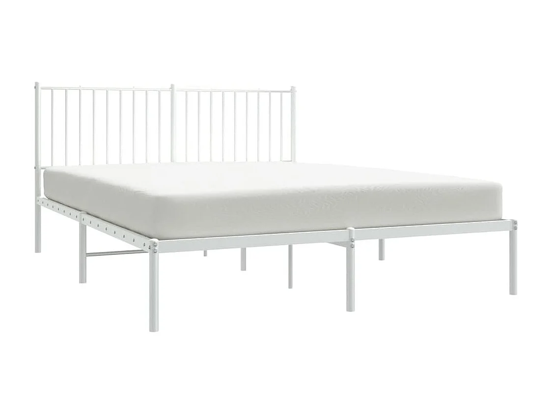 Estructura de cama con cabecero metal blanca 160x200 cm