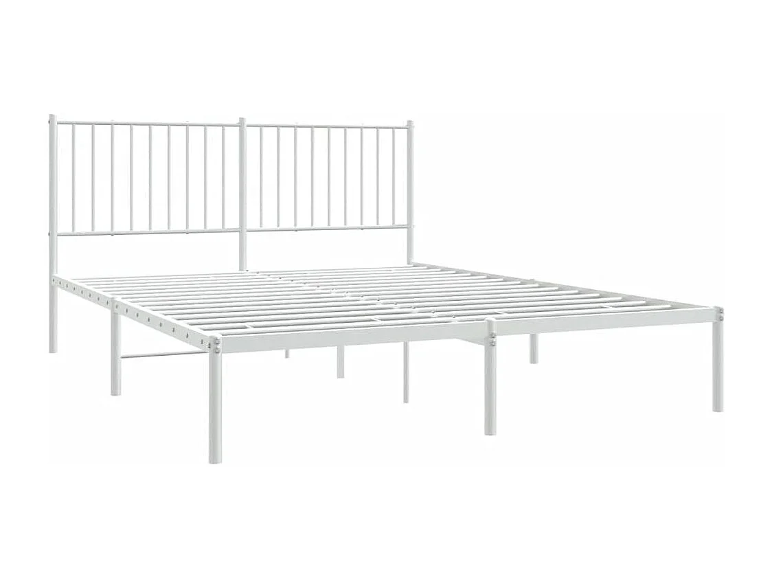 Estructura de cama con cabecero metal blanca 160x200 cm