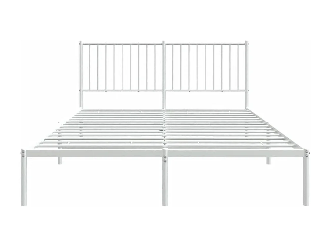 Estructura de cama con cabecero metal blanca 160x200 cm