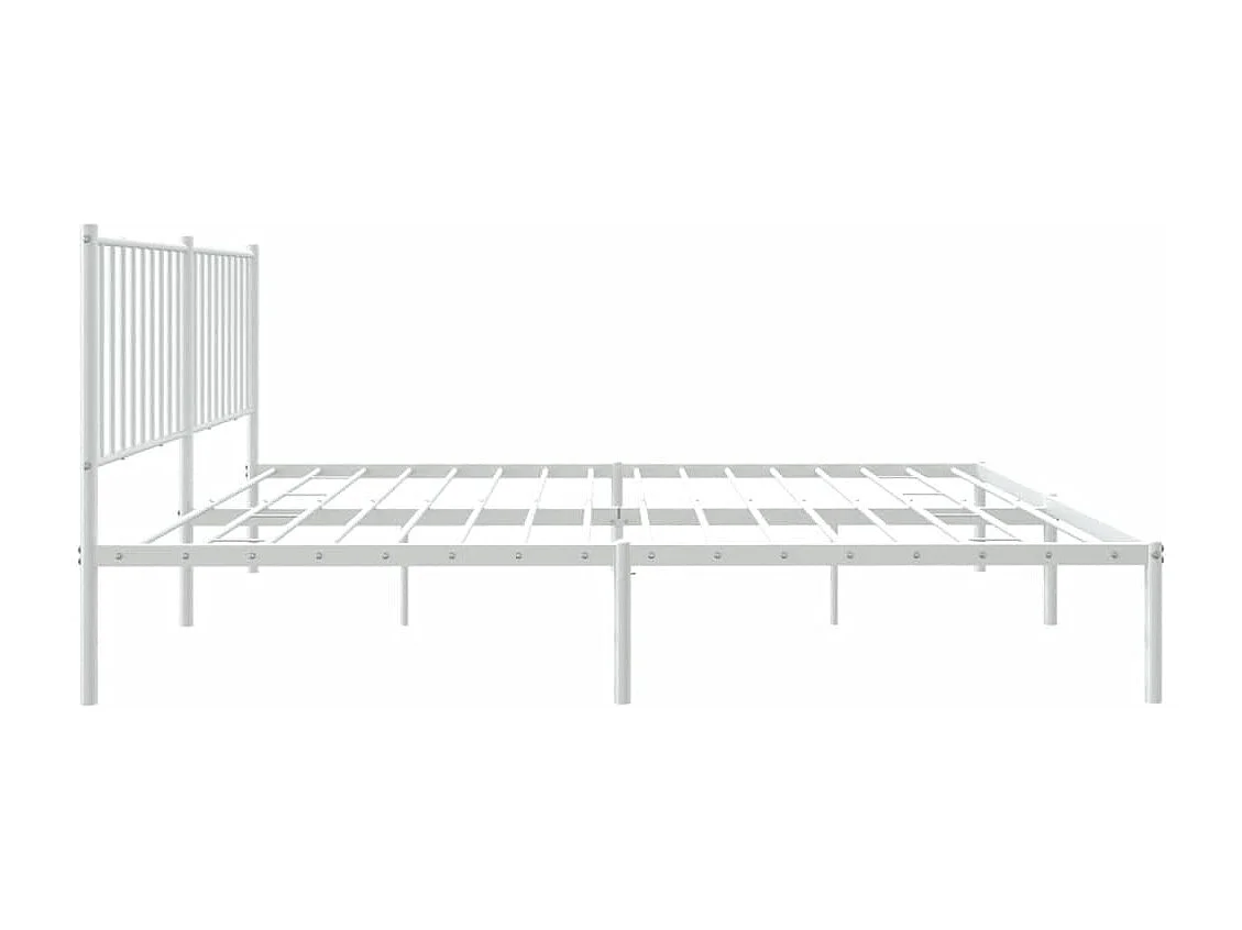 Estructura de cama con cabecero metal blanca 160x200 cm