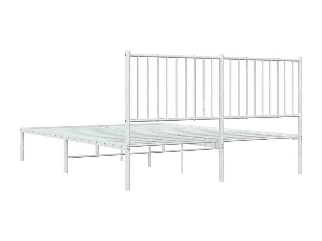 Estructura de cama con cabecero metal blanca 160x200 cm