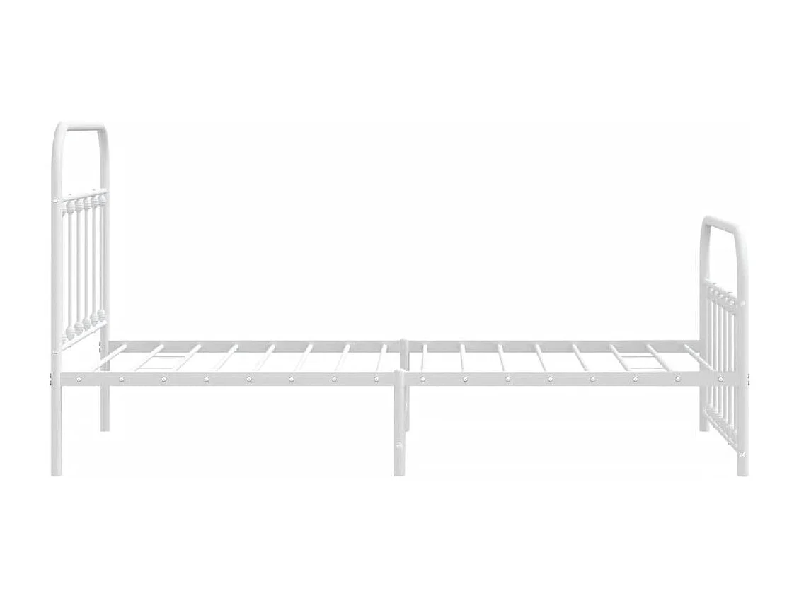 Estrutura de cama com cabeceira e pés 100x190 cm metal branco