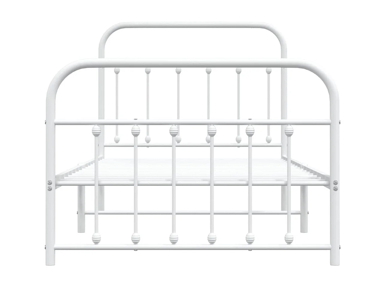 Estrutura de cama com cabeceira e pés 100x190 cm metal branco