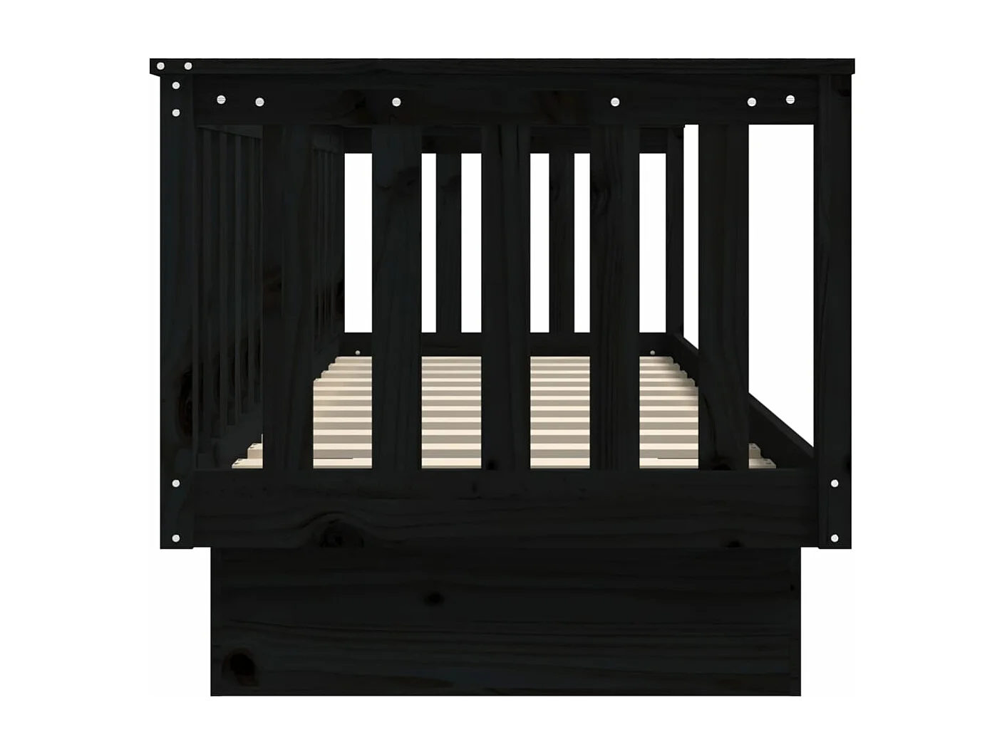 Lit de jour Noir 75x190 cm Bois de pin massif