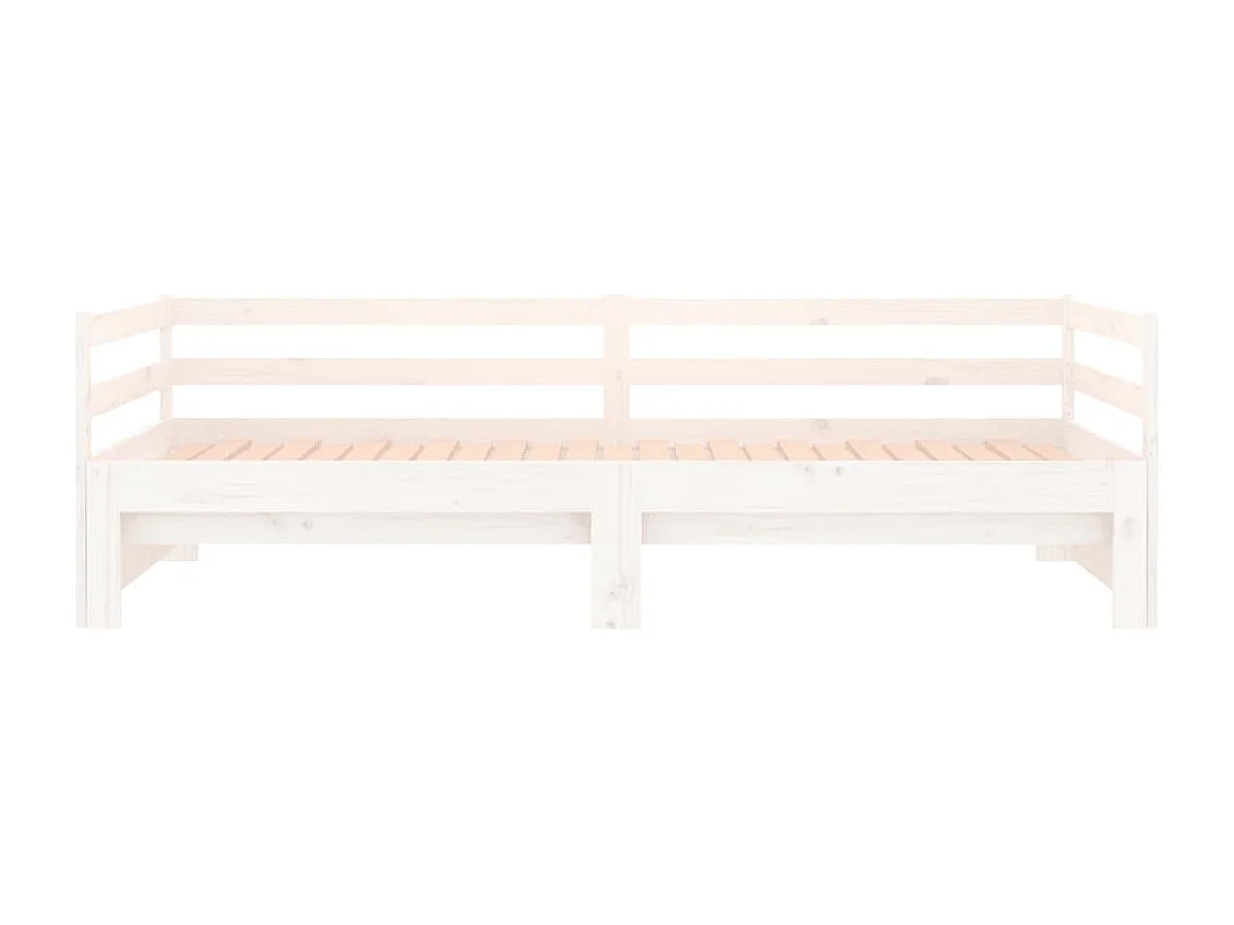 Uitschuifbare slaapbank zonder matras 90x190 cm wit