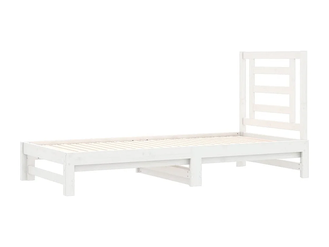 Lit coulissant Blanc 2x(90x190) cm Bois de pin massif
