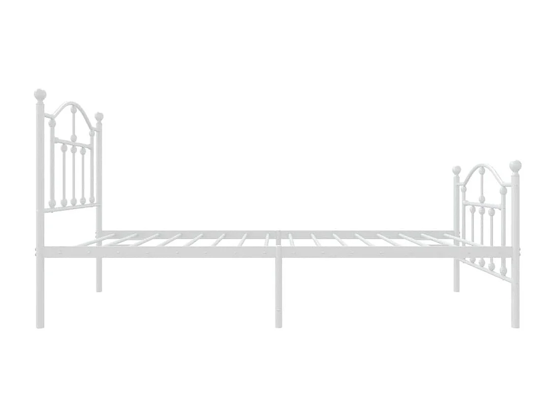 Estructura cama metal con cabecero y pie cama blanca 75x190 cm