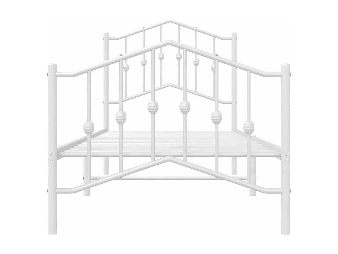 Estructura cama metal con cabecero y pie cama blanca 80x200 cm