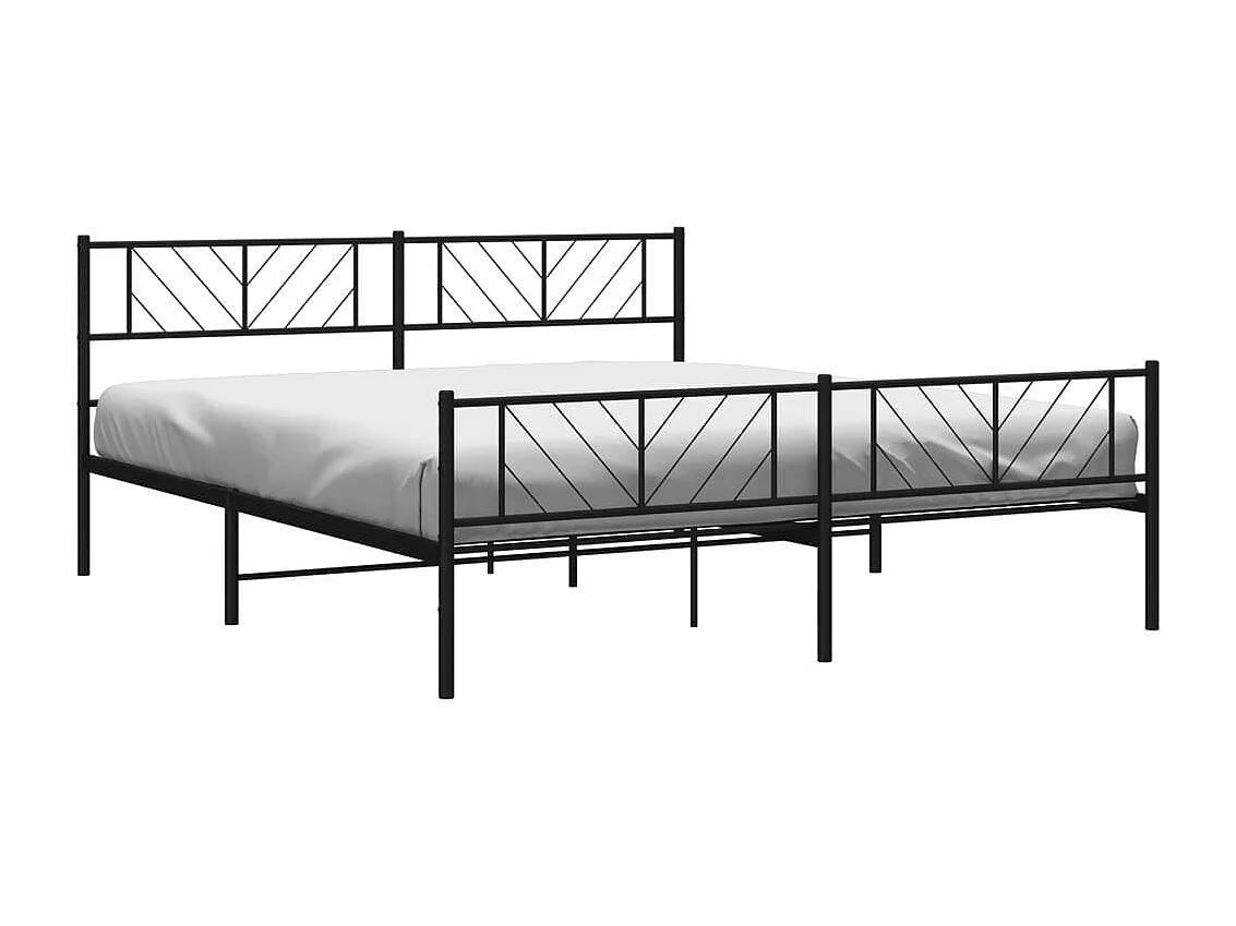 Estructura de cama cabecero y pie de cama metal negro 183x213cm