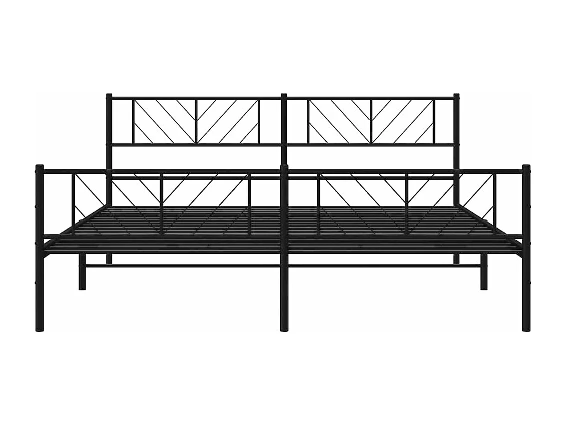 Estructura de cama cabecero y pie de cama metal negro 183x213cm