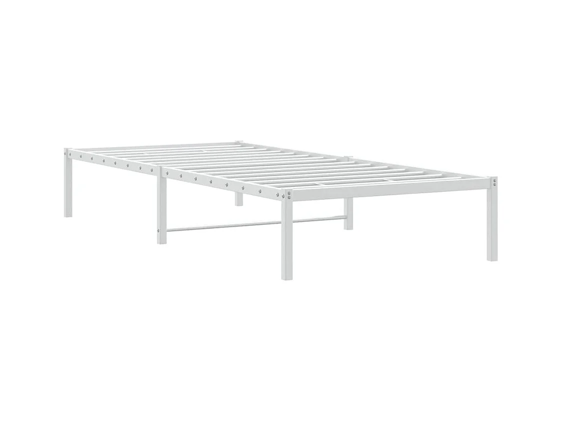 Cadre de lit métal blanc 90x200 cm