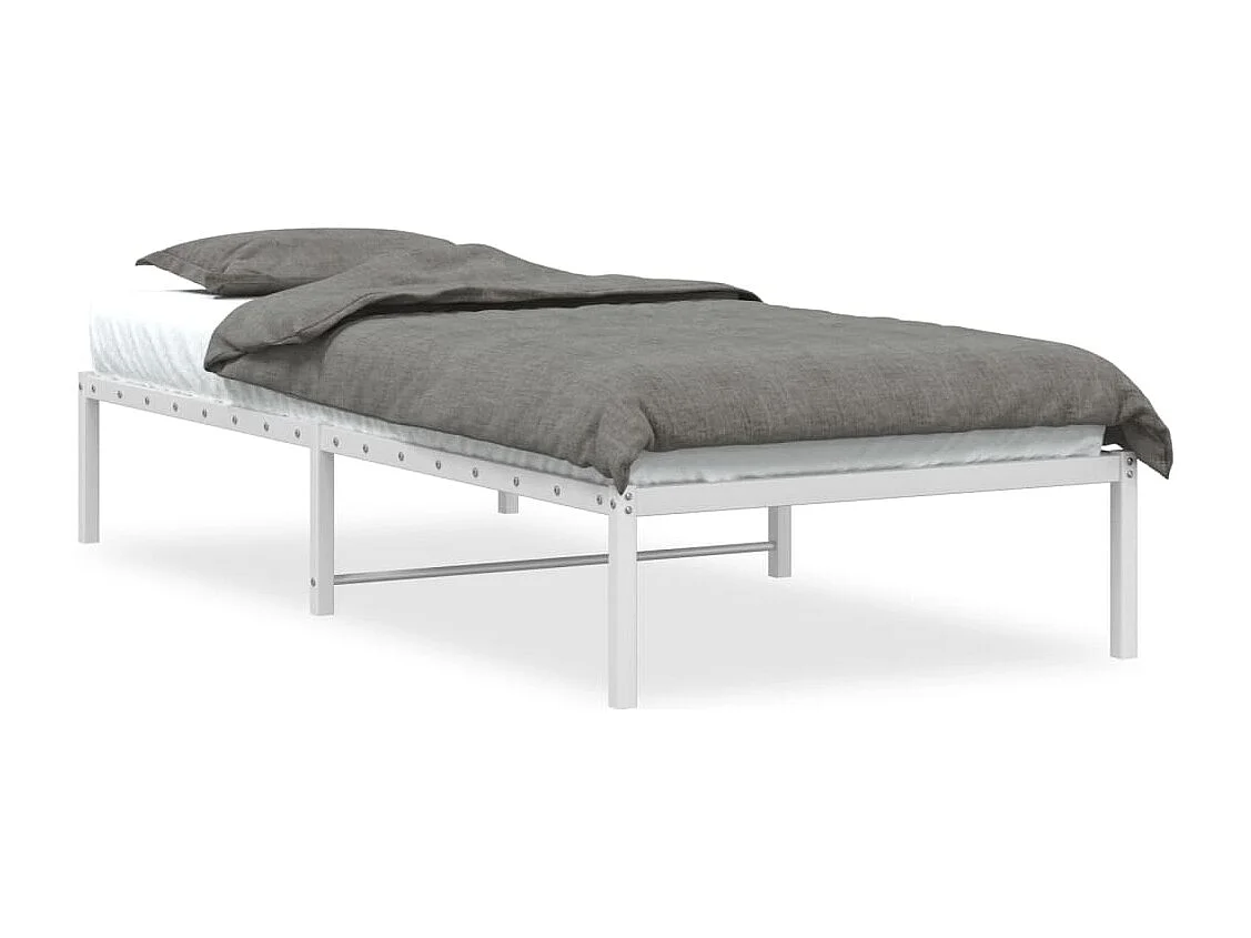 Estructura de cama de metal blanca 90x200 cm