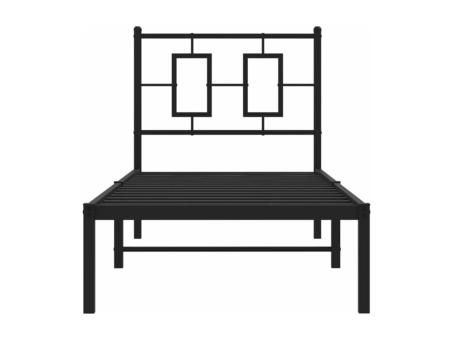 Estrutura de cama com cabeceira 80x200 cm metal preto