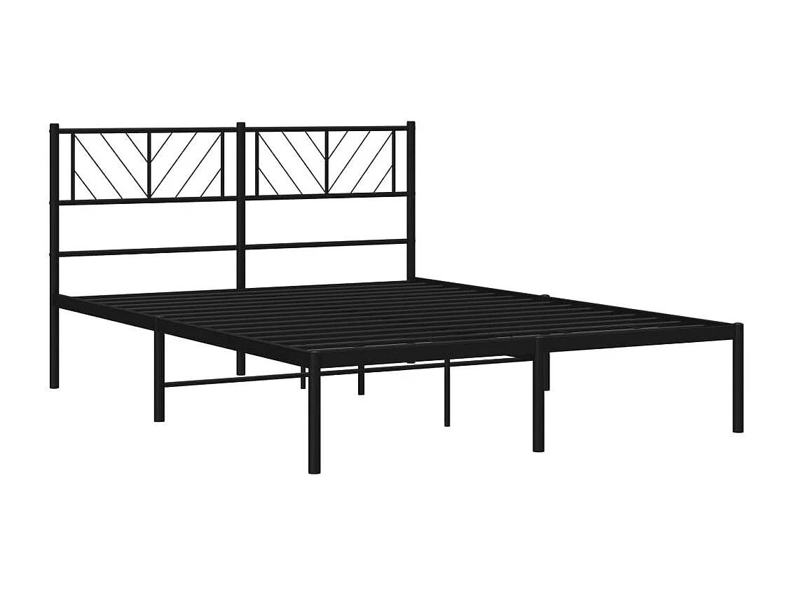 Estrutura de cama com cabeceira 120x200 cm metal preto