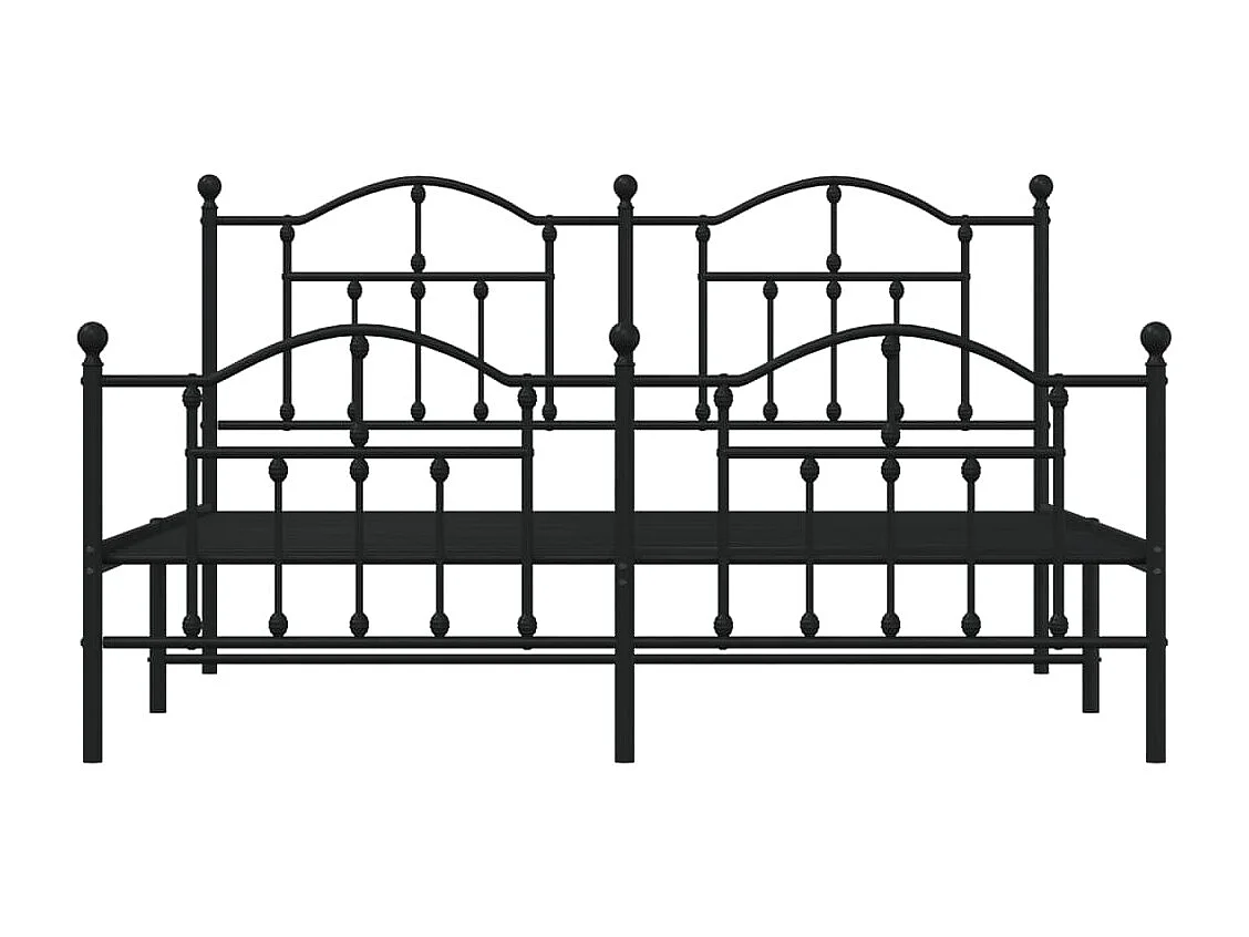 Estructura de cama cabecero y pie de cama metal negro 180x200cm