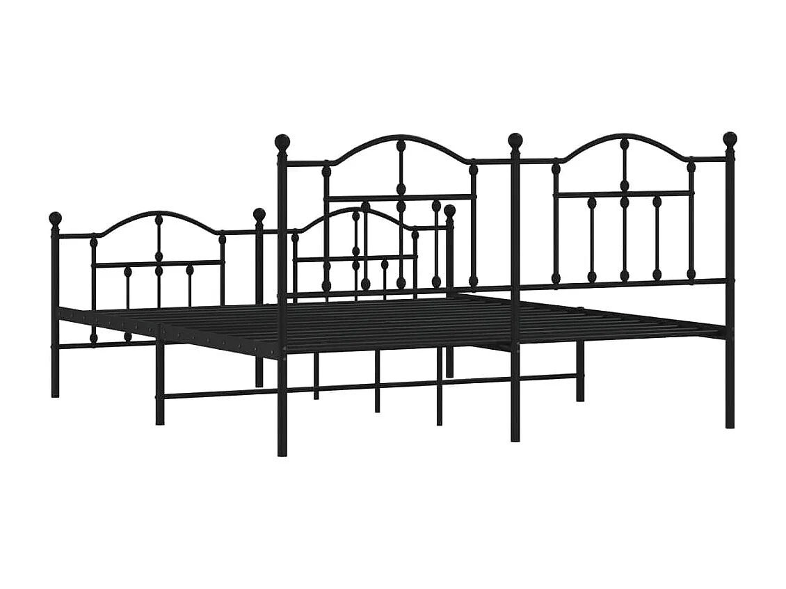 Estructura de cama cabecero y pie de cama metal negro 180x200cm