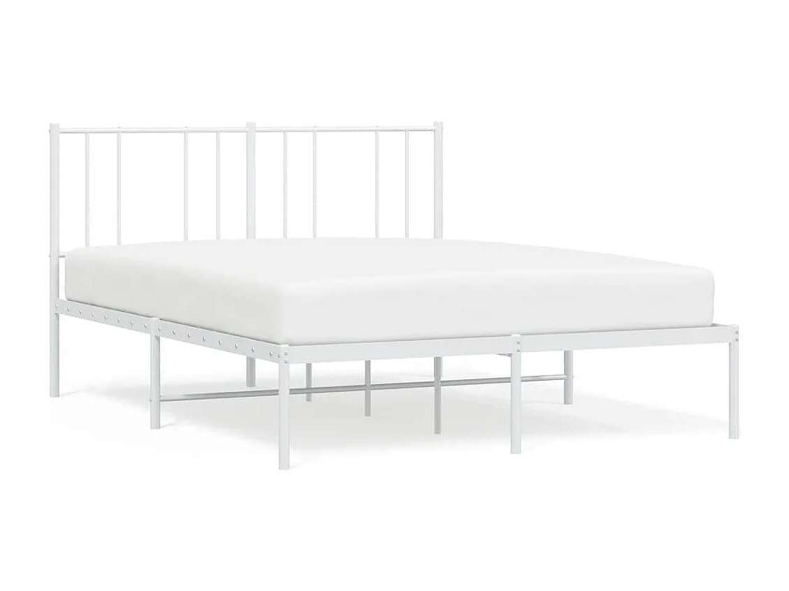 Estrutura de cama com cabeceira 140x190 cm metal branco