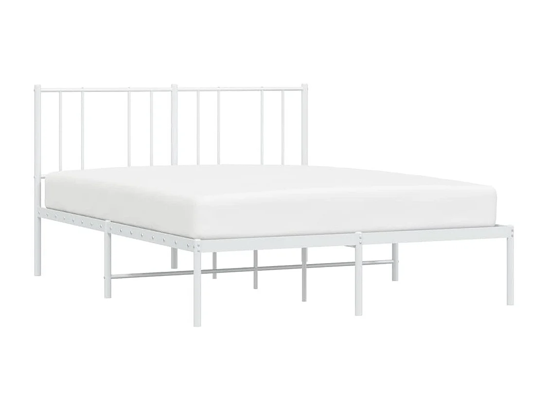 Estrutura de cama com cabeceira 140x190 cm metal branco