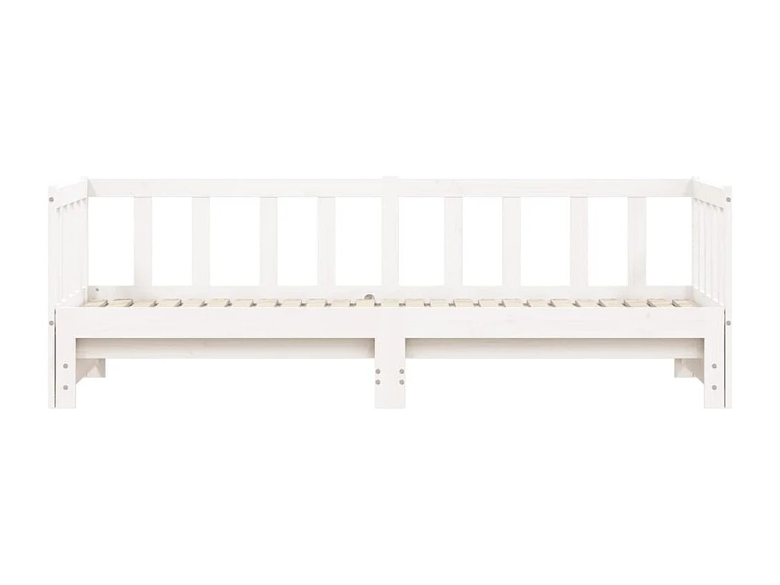 Lit de jour avec lit gigogne blanc 80x200 cm bois de pin massif