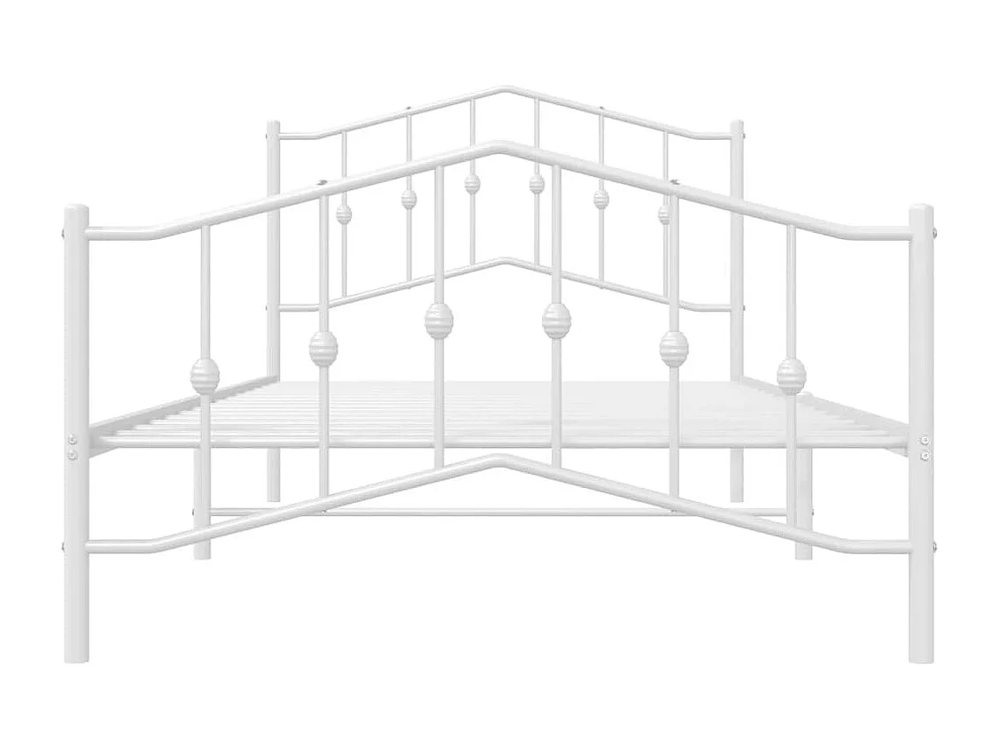 Estrutura de cama com cabeceira e pés 107x203 cm metal branco