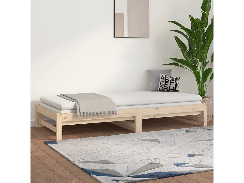 Lit coulissant 2x(90x190) cm Bois de pin massif