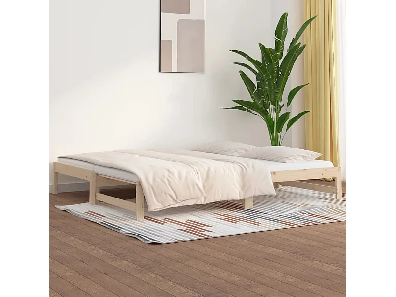 Lit coulissant 2x(90x190) cm Bois de pin massif