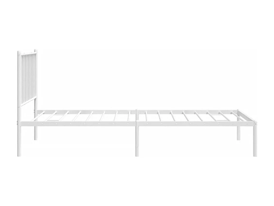 Estrutura de cama com cabeceira 80x200 cm metal branco
