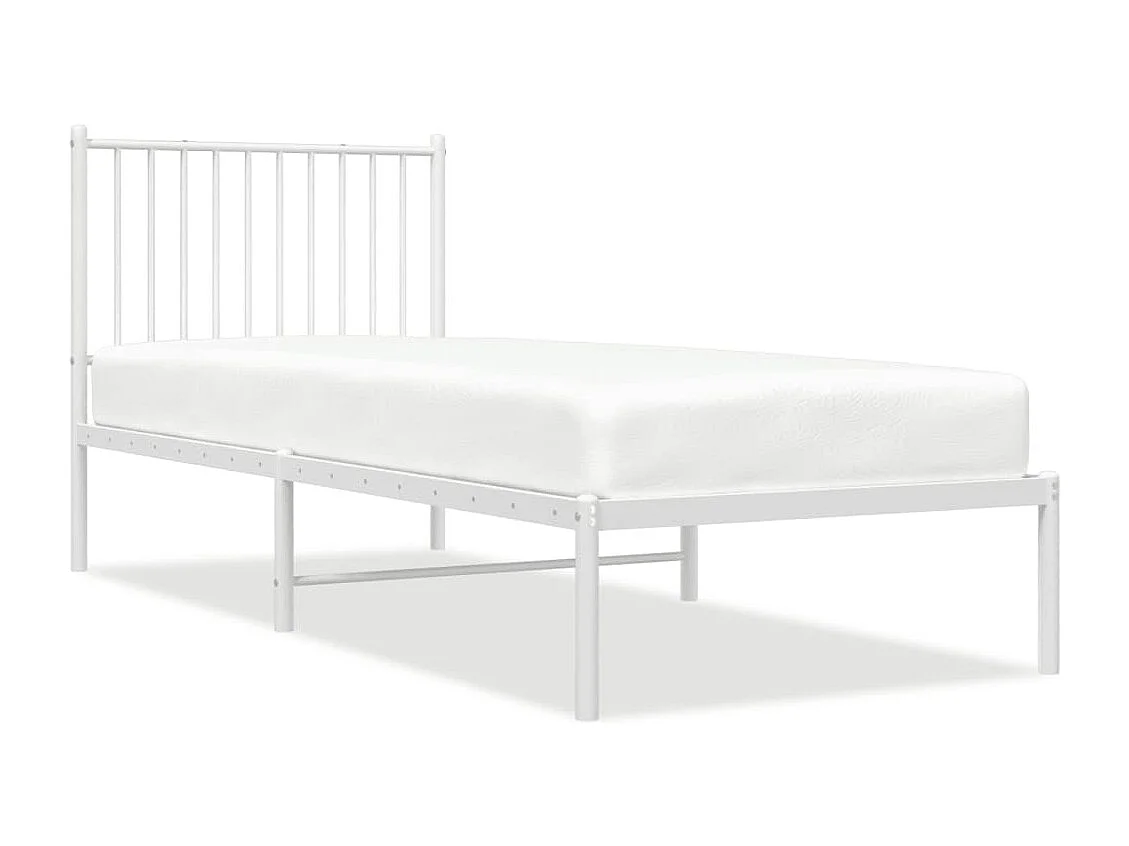 Estrutura de cama com cabeceira 80x200 cm metal branco