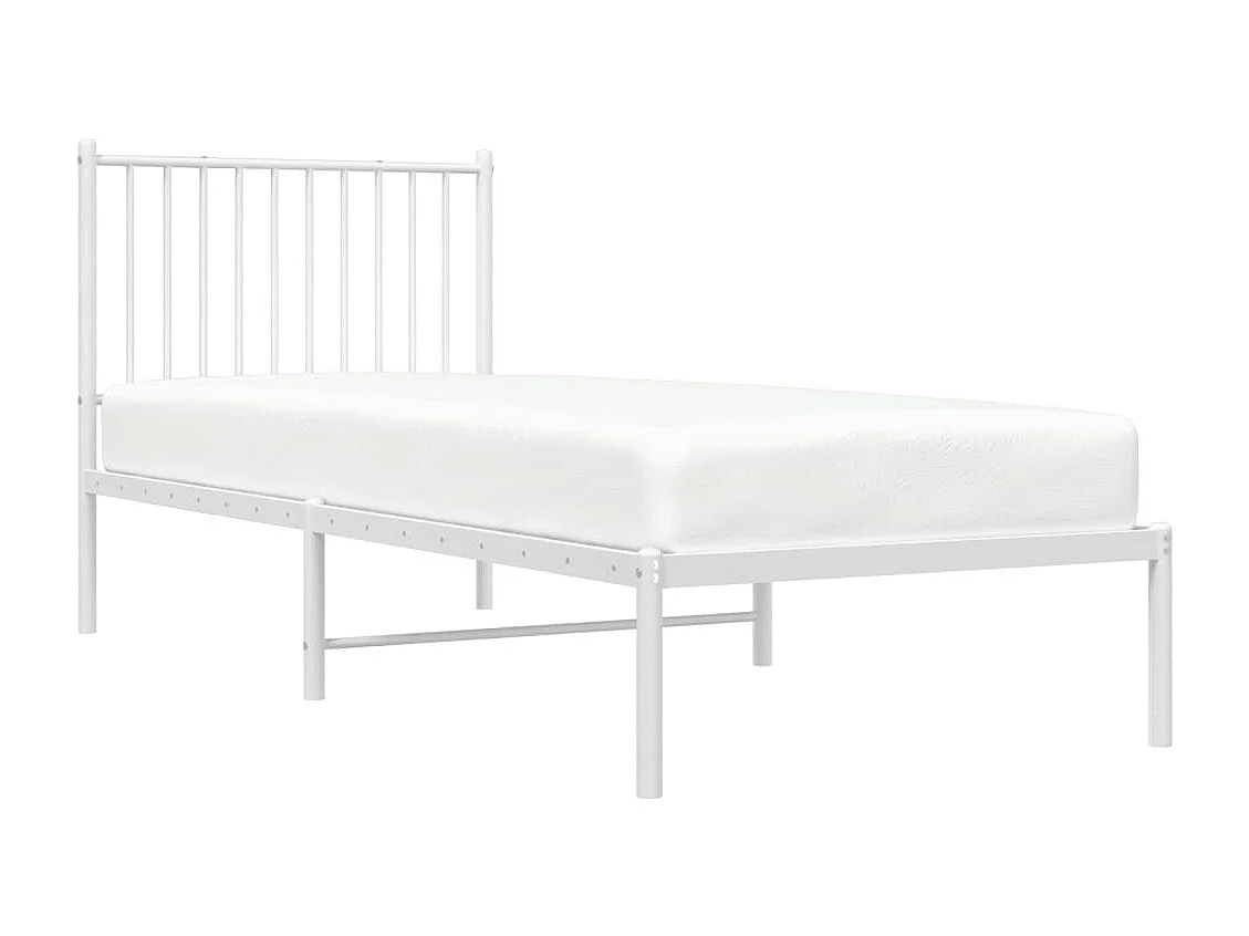 Estrutura de cama com cabeceira 80x200 cm metal branco