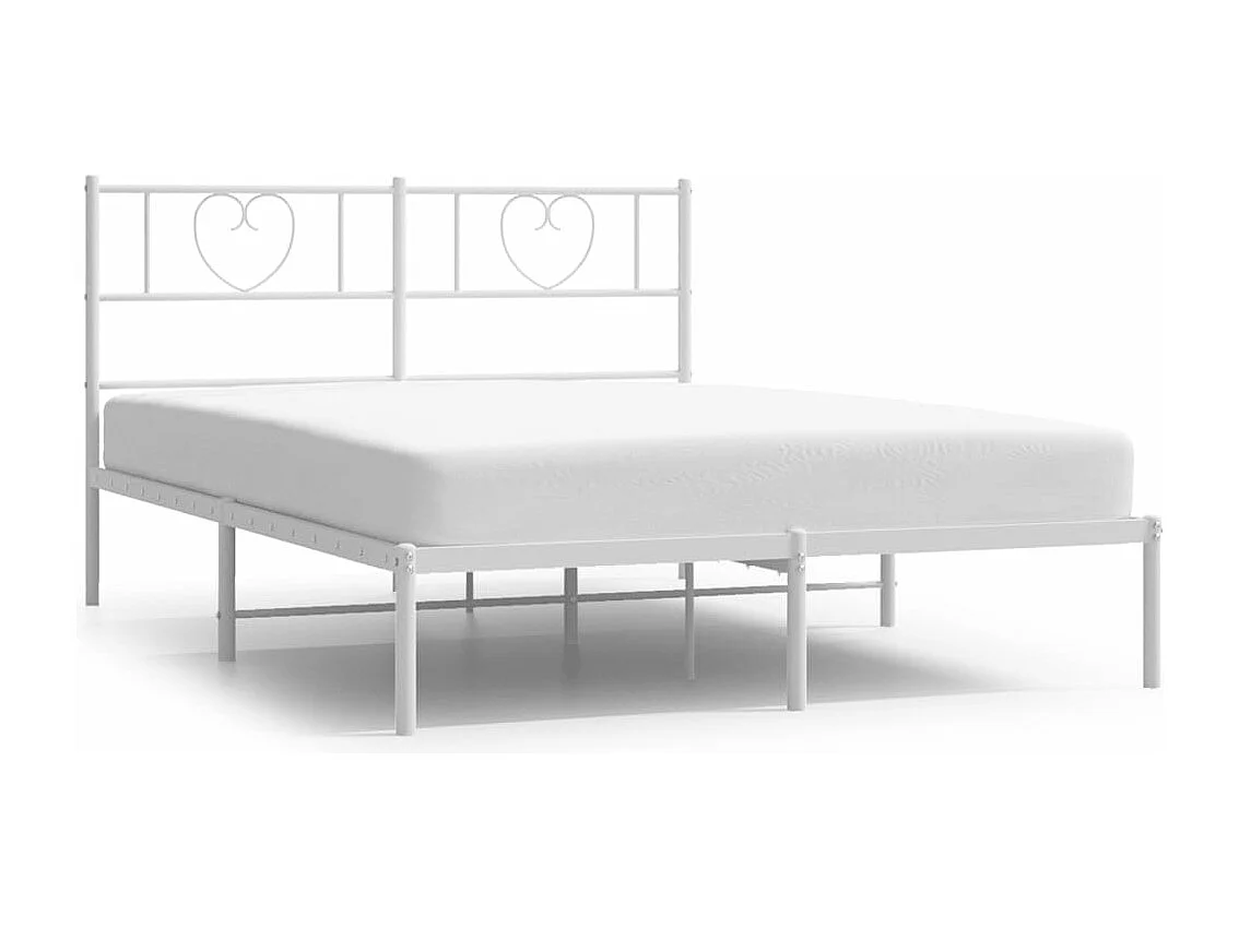 Estrutura de cama com cabeceira 140x190 cm metal branco