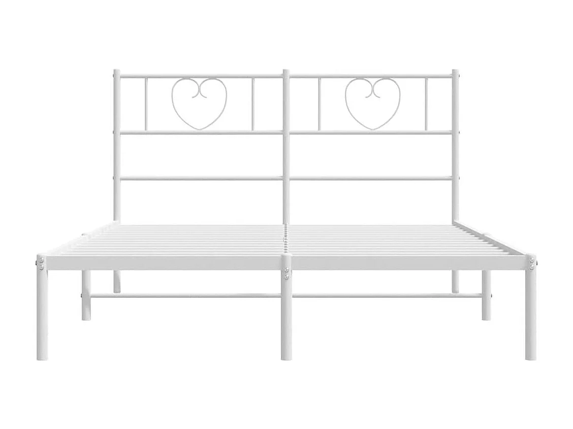 Estrutura de cama com cabeceira 140x190 cm metal branco