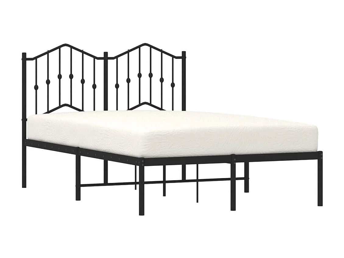 Estrutura de cama com cabeceira 120x200 cm metal preto