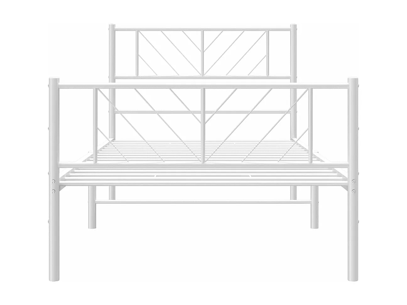 Estrutura de cama com cabeceira e pés 100x200 cm metal branco