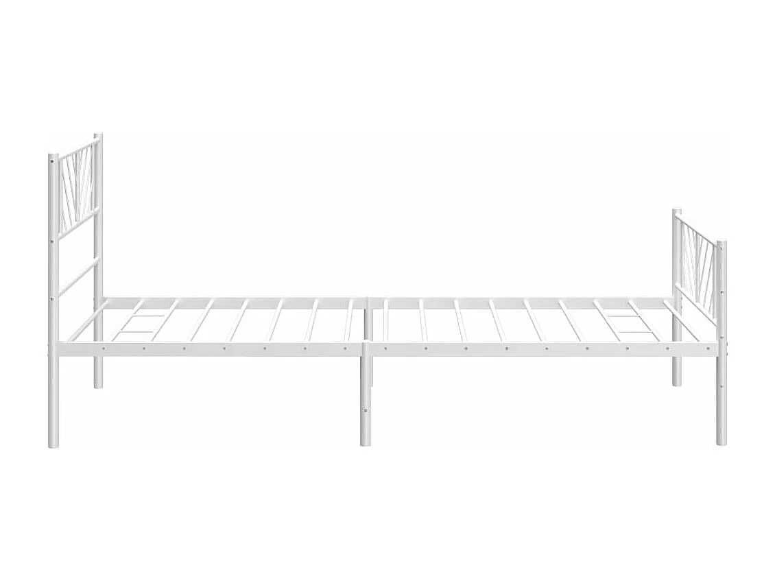 Estructura cama metal con cabecero y pie cama blanca 100x200 cm