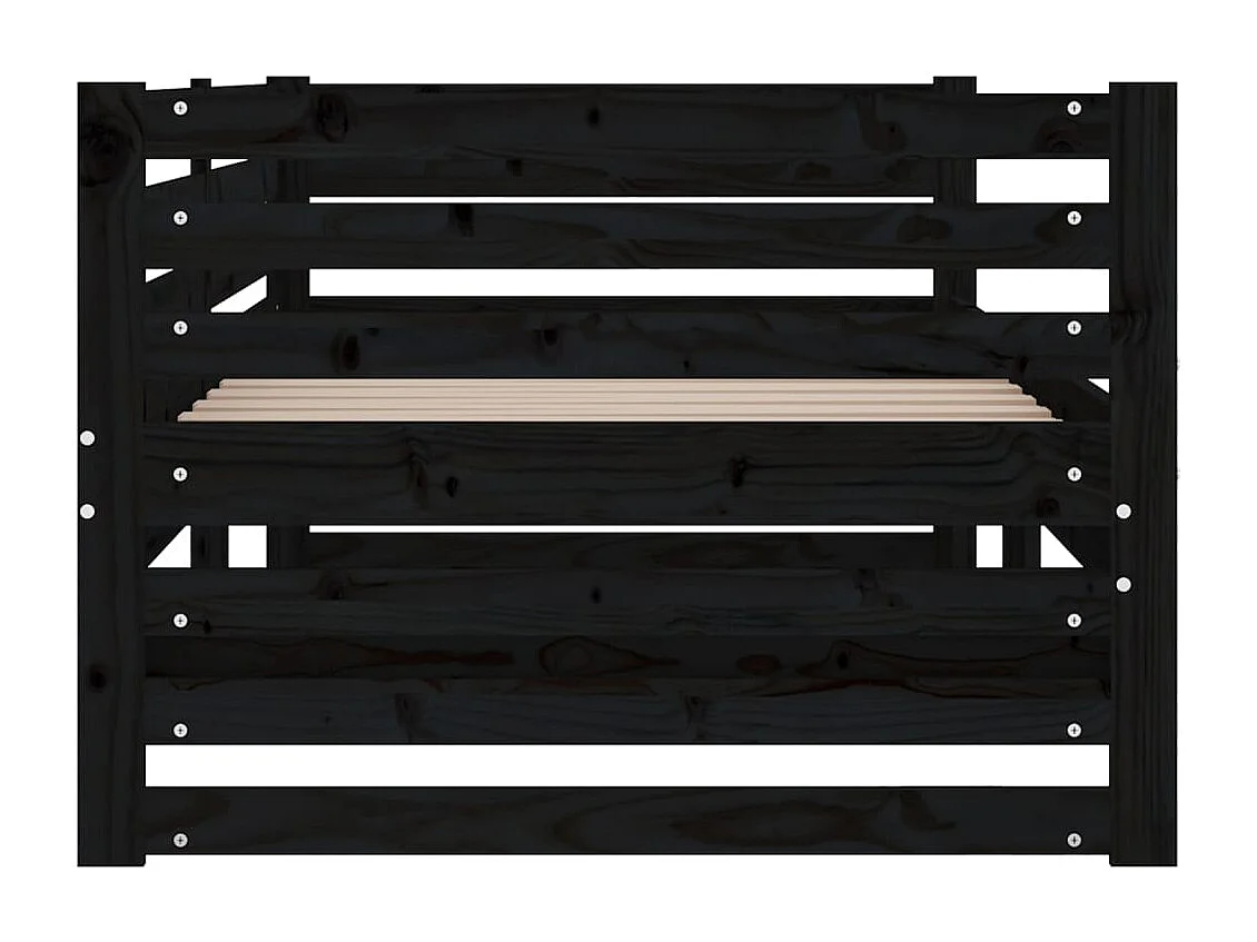 Sofá-cama de puxar 2x(80x200) cm pinho maciço preto