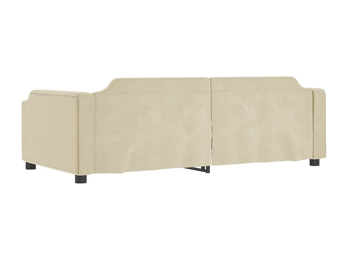 Slaapbank met onderschuifbed en lades 80x200 cm stof crèmekleur