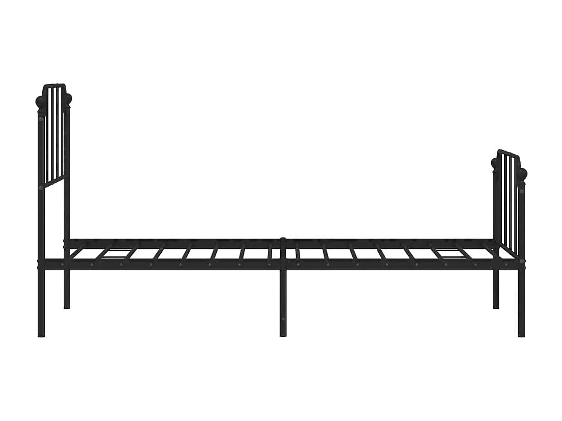 Estrutura de cama com cabeceira e pés 75x190 cm metal preto