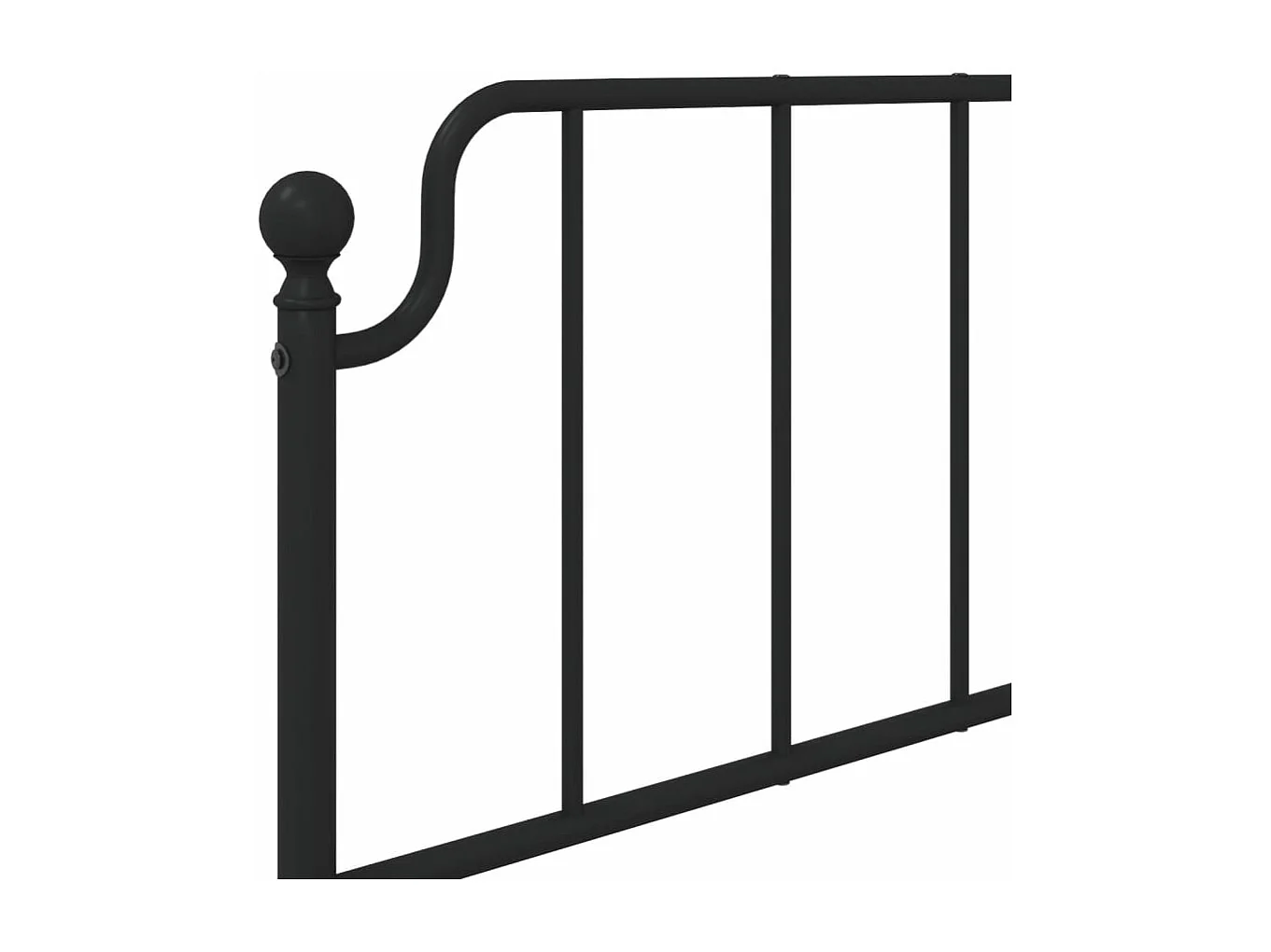 Estrutura de cama com cabeceira e pés 75x190 cm metal preto