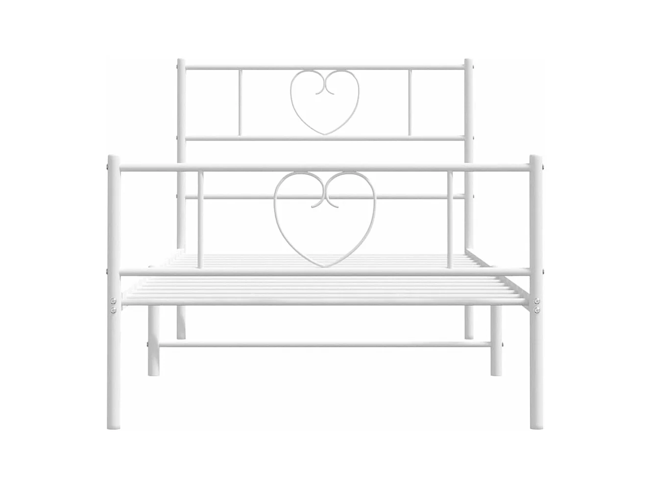 Cadre de lit métal avec tête de lit/pied de lit blanc 80x200 cm