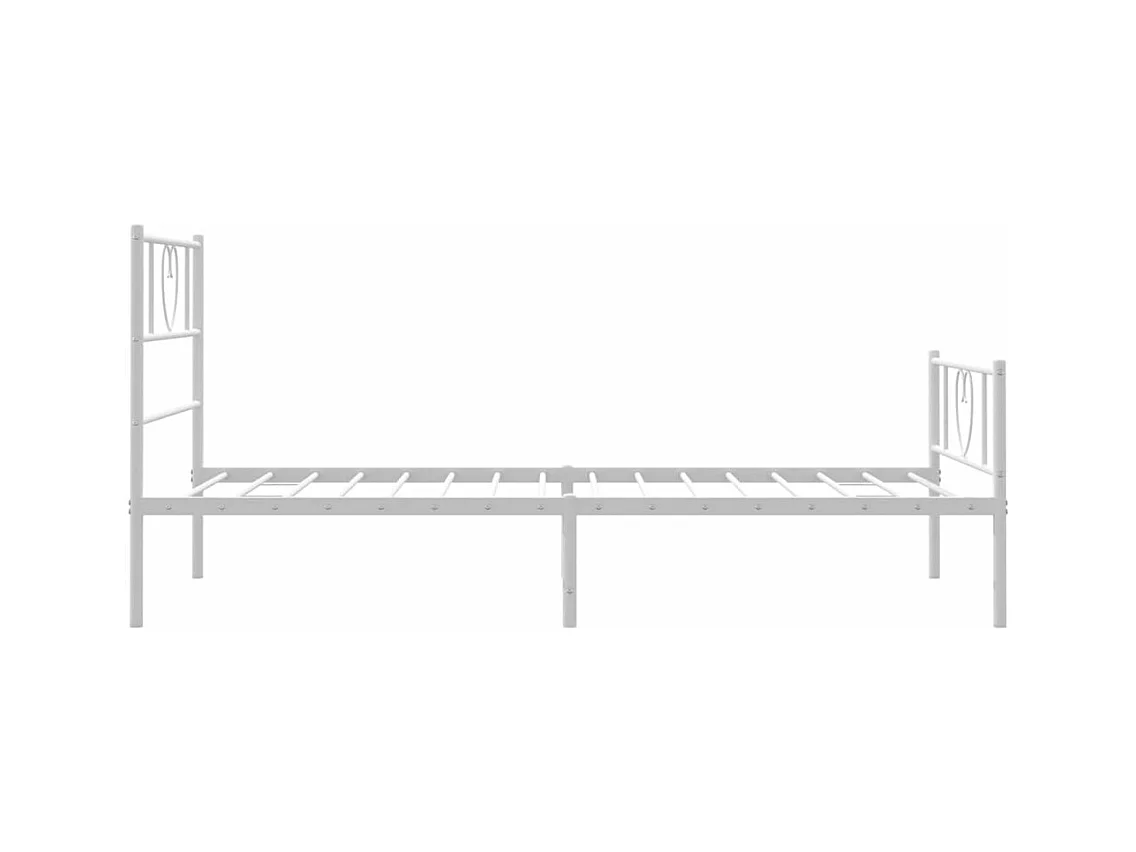 Cadre de lit métal avec tête de lit/pied de lit blanc 80x200 cm