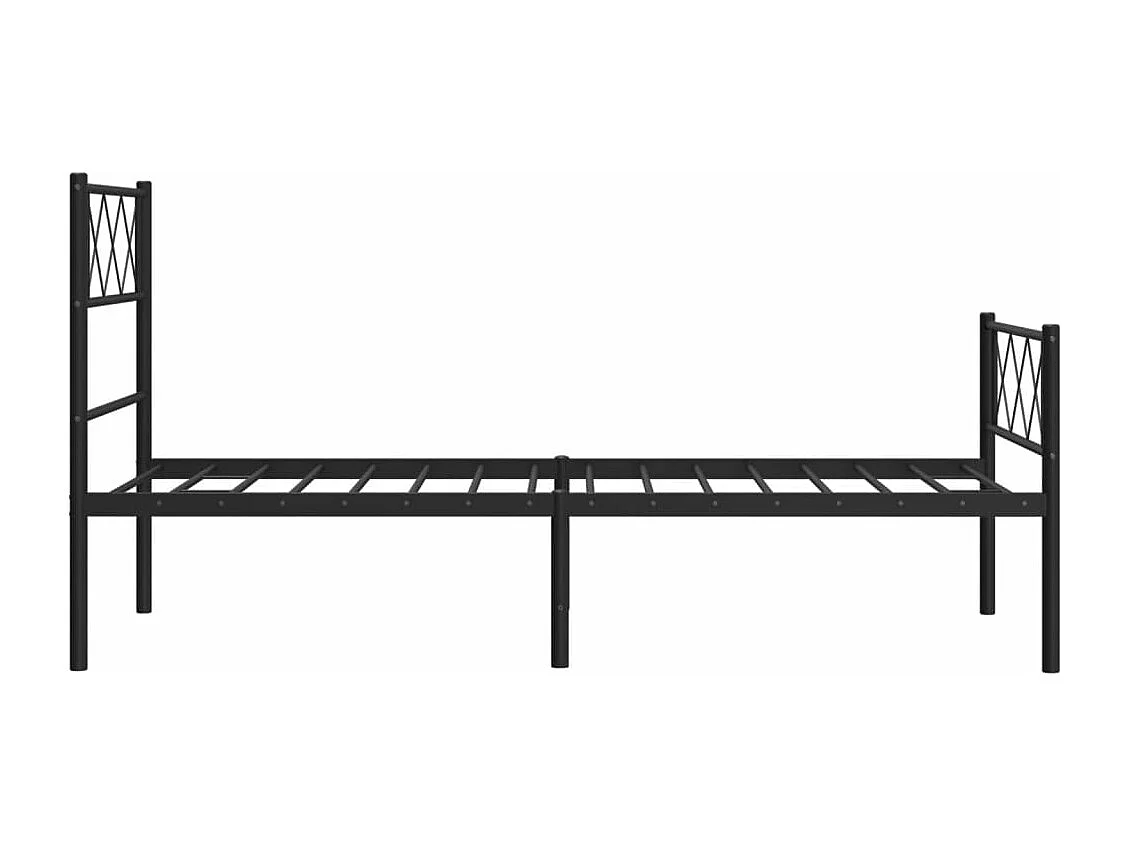 Estructura de cama con cabecero y estribo metal negro 107x203cm