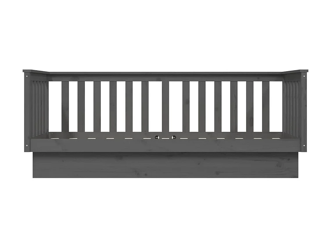 Lit de jour Gris 75x190 cm Bois de pin massif