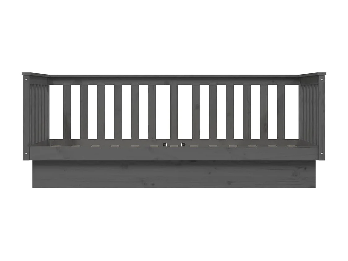 Lit de jour Gris 75x190 cm Bois de pin massif