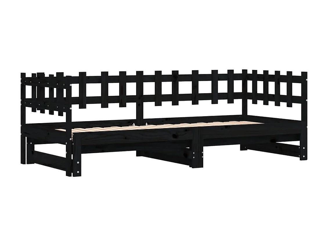 Lit coulissant 2x(90x190) cm Bois de pin massif