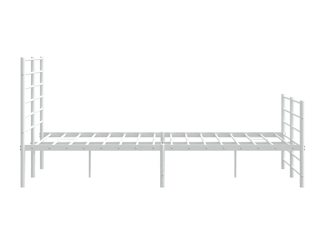 Estrutura de cama com cabeceira e pés 140x190 cm metal branco