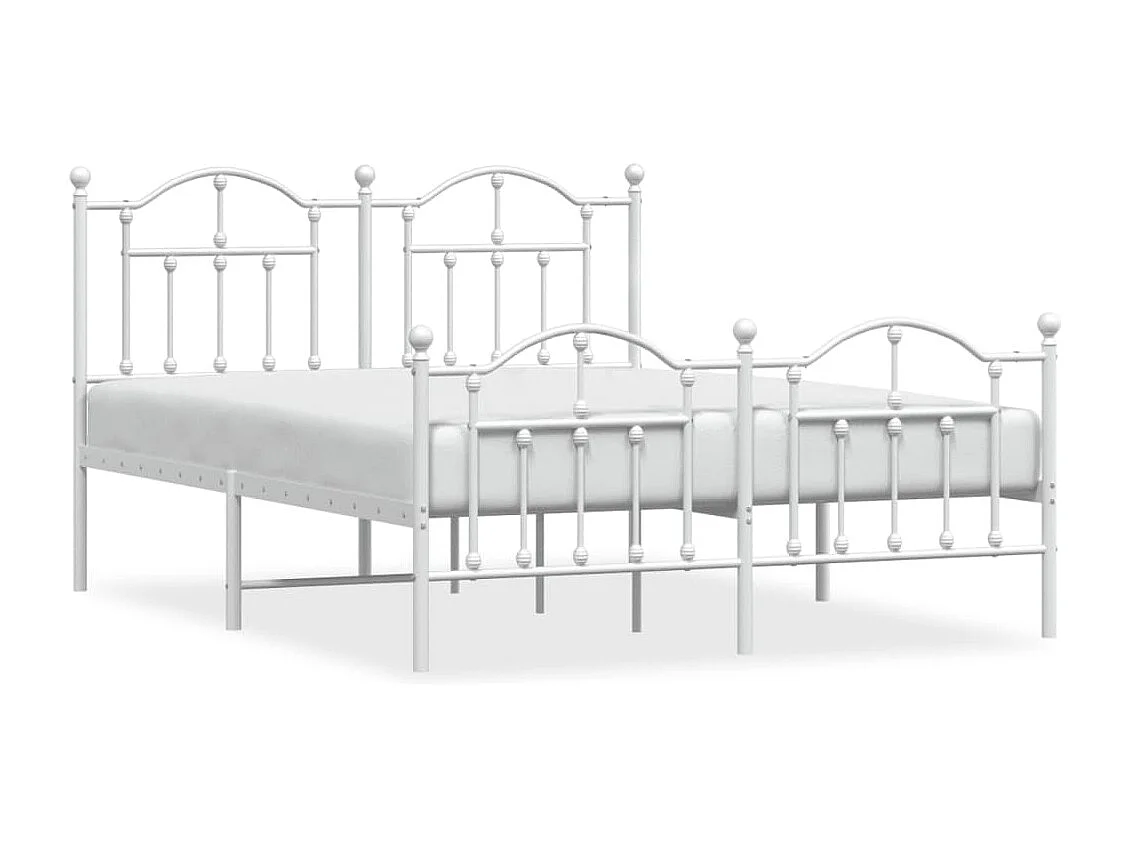 Estructura cama metal cabecero y pie de cama blanco 140x190 cm